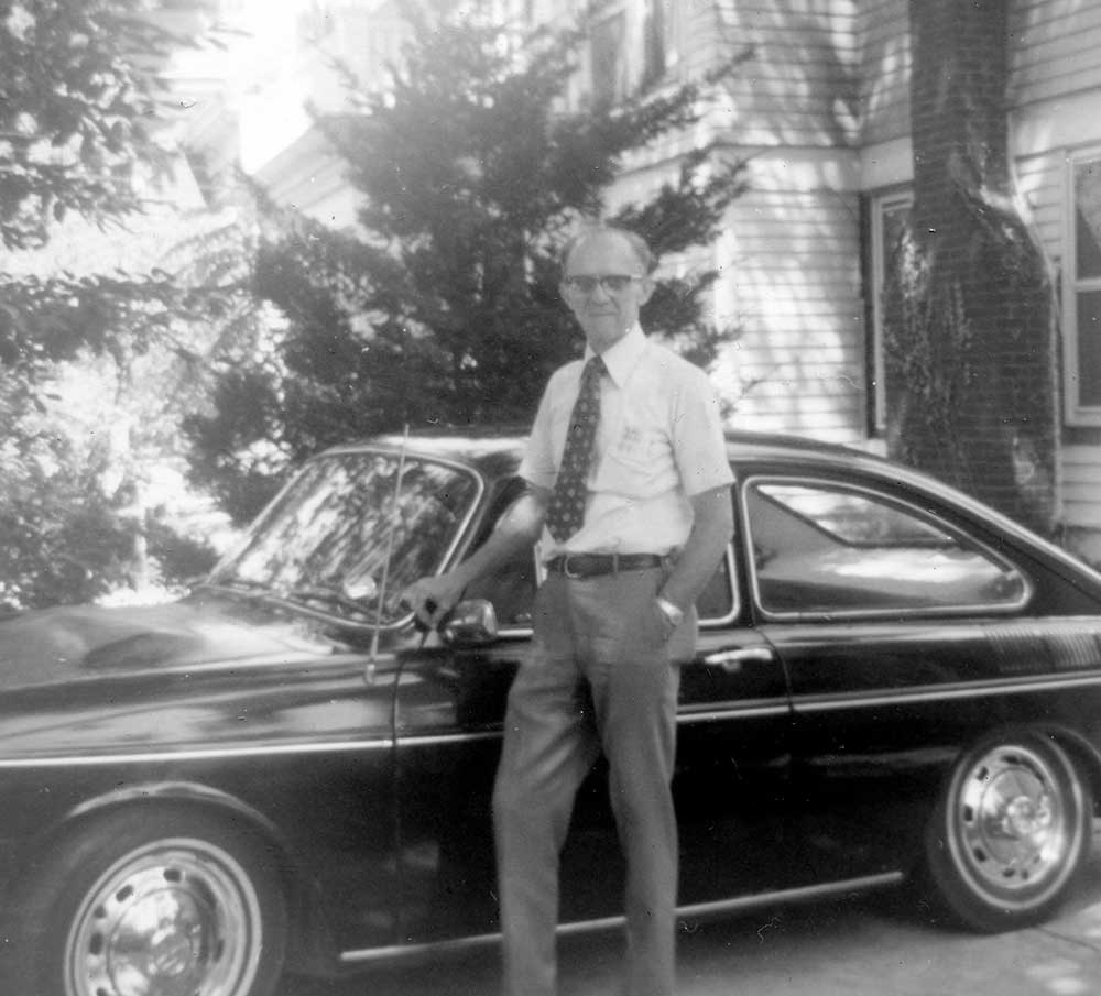Bud Wheeler with his Electric Car